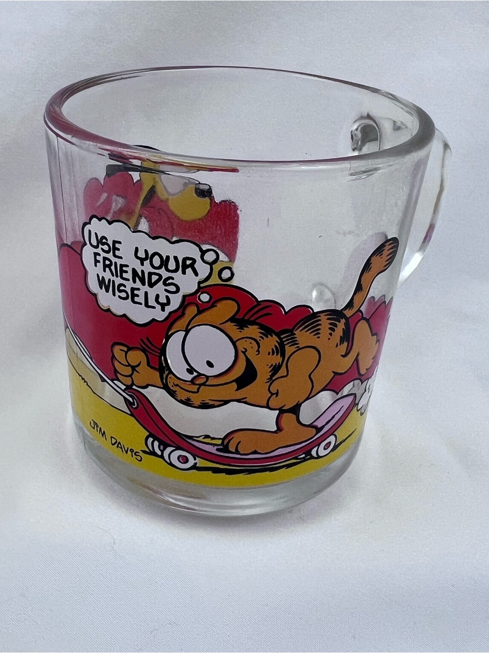 McDonald’s Garfield Glass Coffee Cup Mug by Jim Davis Skateboard Vintage 1978